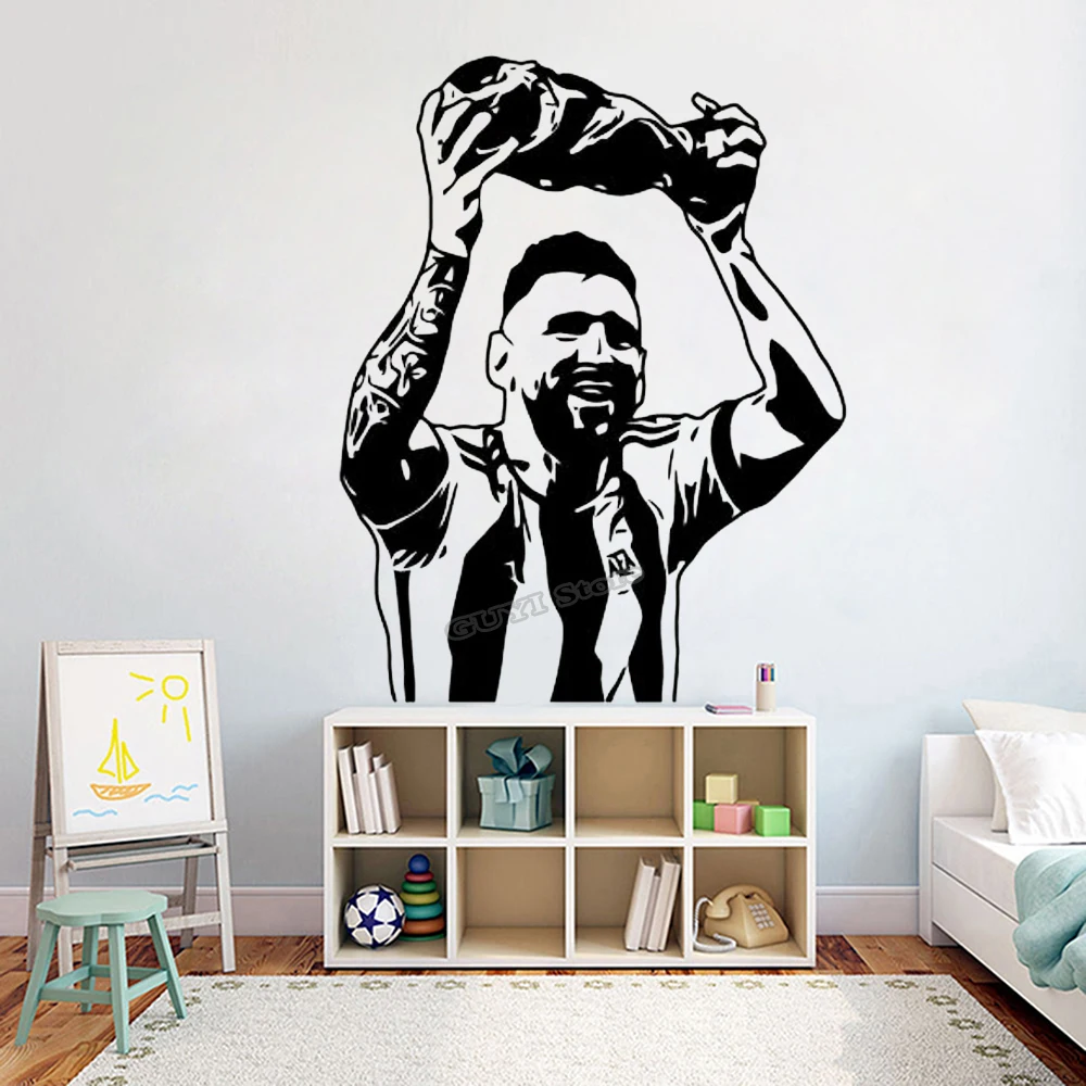 Sports Equipment Poster - Messi autocollant mural vinyle décalcomanie Football